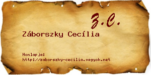 Záborszky Cecília névjegykártya